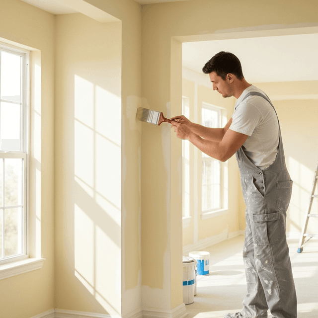 Professional interior painting process